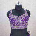 Purple Georgette Embroidered Wedding Lehenga Choli - Mangaldeep NX
