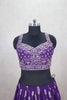 Purple Georgette Embroidered Wedding Lehenga Choli - Mangaldeep NX