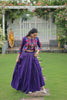 Purple Mirror Work Embroidered Lehenga Choli Set with Multicolor Threadwork Jacket - Mangaldeep NX