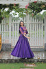 Purple Mirror Work Embroidered Lehenga Choli Set with Multicolor Threadwork Jacket - Mangaldeep NX