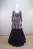 Purple Peplum Style Lehenga Choli with Silver Zari and Mirror Embroidery - Mangaldeep NX
