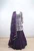 Purple Peplum Style Lehenga Choli with Silver Zari and Mirror Embroidery - Mangaldeep NX