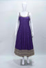 Purple Sleeveless Foil Printed Anarkali Kurta Set with Zari Embroidery and Matching Dupatta - Mangaldeep NX