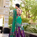Purple Tussar Silk Lehenga Choli with Digital Print for Women - Mangaldeep NX