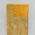 Radiant Mustard Yellow Silk Saree with Golden Elephant Zari Work - Mangaldeep NX