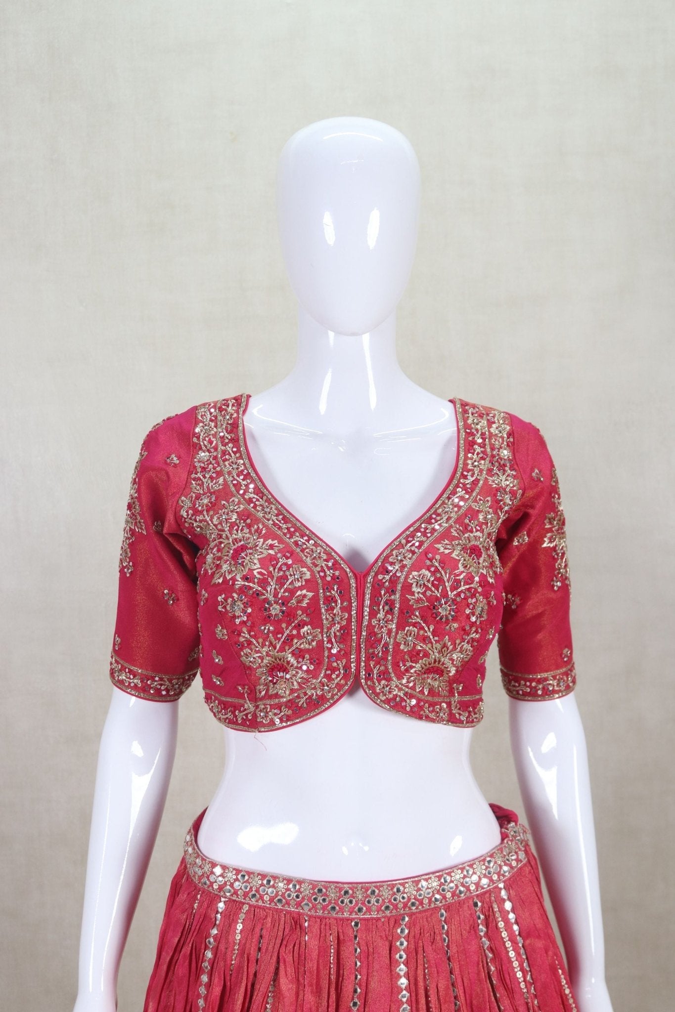 Radiant Rani Pink Embroidered Lehenga Choli - Mangaldeep NX