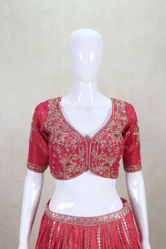 Radiant Rani Pink Embroidered Lehenga Choli - Mangaldeep NX