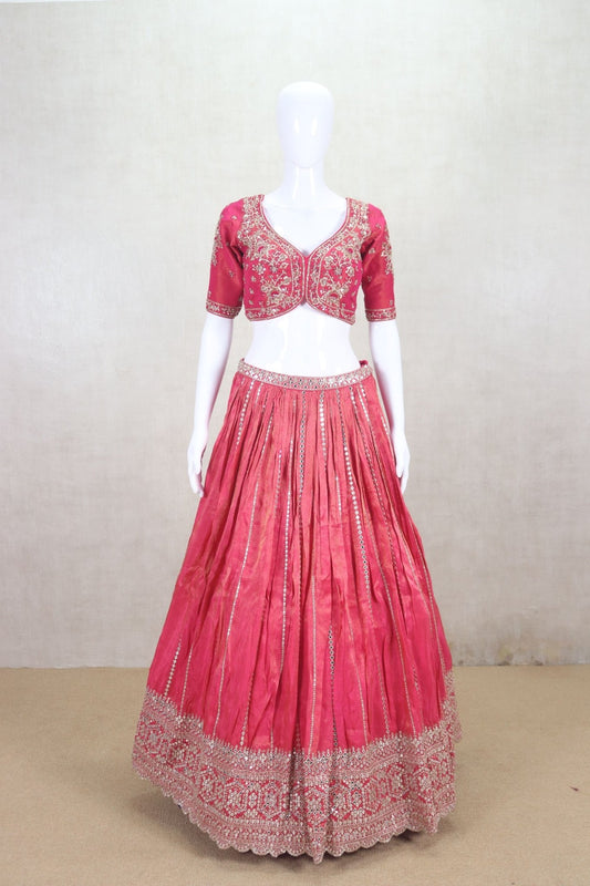 Radiant Rani Pink Embroidered Lehenga Choli - Mangaldeep NX