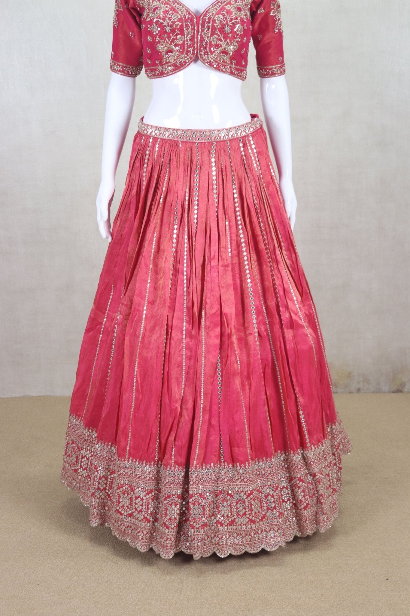Radiant Rani Pink Embroidered Lehenga Choli - Mangaldeep NX
