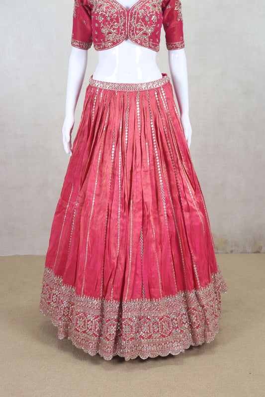 Radiant Rani Pink Embroidered Lehenga Choli - Mangaldeep NX