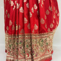 Radiant Red Banarasi Silk Saree with Zari Weaving - Mangaldeep NX