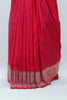 Radiant Red Banarasi Silk Saree with Zari Weaving & Tassel Border – Bridal & Festive Traditional Wear - Mangaldeep NX