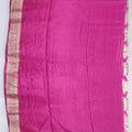 Rani Pink Banarasi Silk Saree with Peacock Gold Zari Pallu with Tassels - Mangaldeep NX