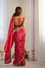Rani Pink Gold Crushed Tissue Silk Saree for Festival Wear with Blouse - Mangaldeep NX