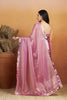 Rani Pink Satin Saree with Mirror Work Floral Border and Unstitched Blouse Piece - Mangaldeep NX