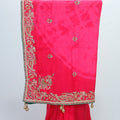 Rani Pink Silk Saree with Intricate Zari Embroidery and Heavy Border - Mangaldeep NX