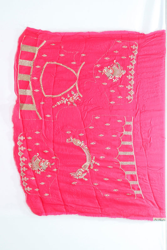 Rani Pink Silk Saree with Intricate Zari Embroidery and Heavy Border - Mangaldeep NX