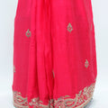 Rani Pink Silk Saree with Intricate Zari Embroidery and Heavy Border - Mangaldeep NX