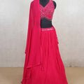 Ravishing Rani Sequin Embroidered Lehenga Choli with Georgette Dupatta - Mangaldeep NX
