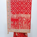 Red Banarasi Silk Saree Embroidered Border for Wedding Festive Wear - Mangaldeep NX
