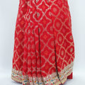 Red Banarasi Silk Saree Embroidered Border for Wedding Festive Wear - Mangaldeep NX