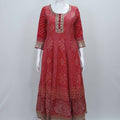 Red Bandhani Printed Anarkali Kurta Set with Gota Patti Work and Matching Dupatta - Mangaldeep NX