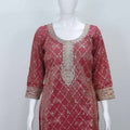 Red Bandhani Printed Kurta Sharara Set with Gota Patti Embroidery and Floral Dupatta - Mangaldeep NX