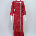 Red Bandhani Sharara Set for Women Dupatta Festive Ethnic Wear - Mangaldeep NX