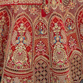 Red Bridal Lehenga Choli with Heavy Zari and Embroidery Work - Mangaldeep NX