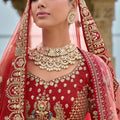 Red Bridal Lehenga Choli with Heavy Zari and Embroidery Work - Mangaldeep NX