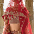 Red Bridal Lehenga Choli with Heavy Zari and Embroidery Work - Mangaldeep NX