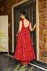 Red Rayon Bandhani Print Festive Wear Readymade Kurti with Matching Palazzo Set - Mangaldeep NX