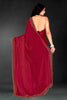 Red Sequin Embellished Party Wear Fandy Silk Saree with Golden Scallop Border - Mangaldeep NX