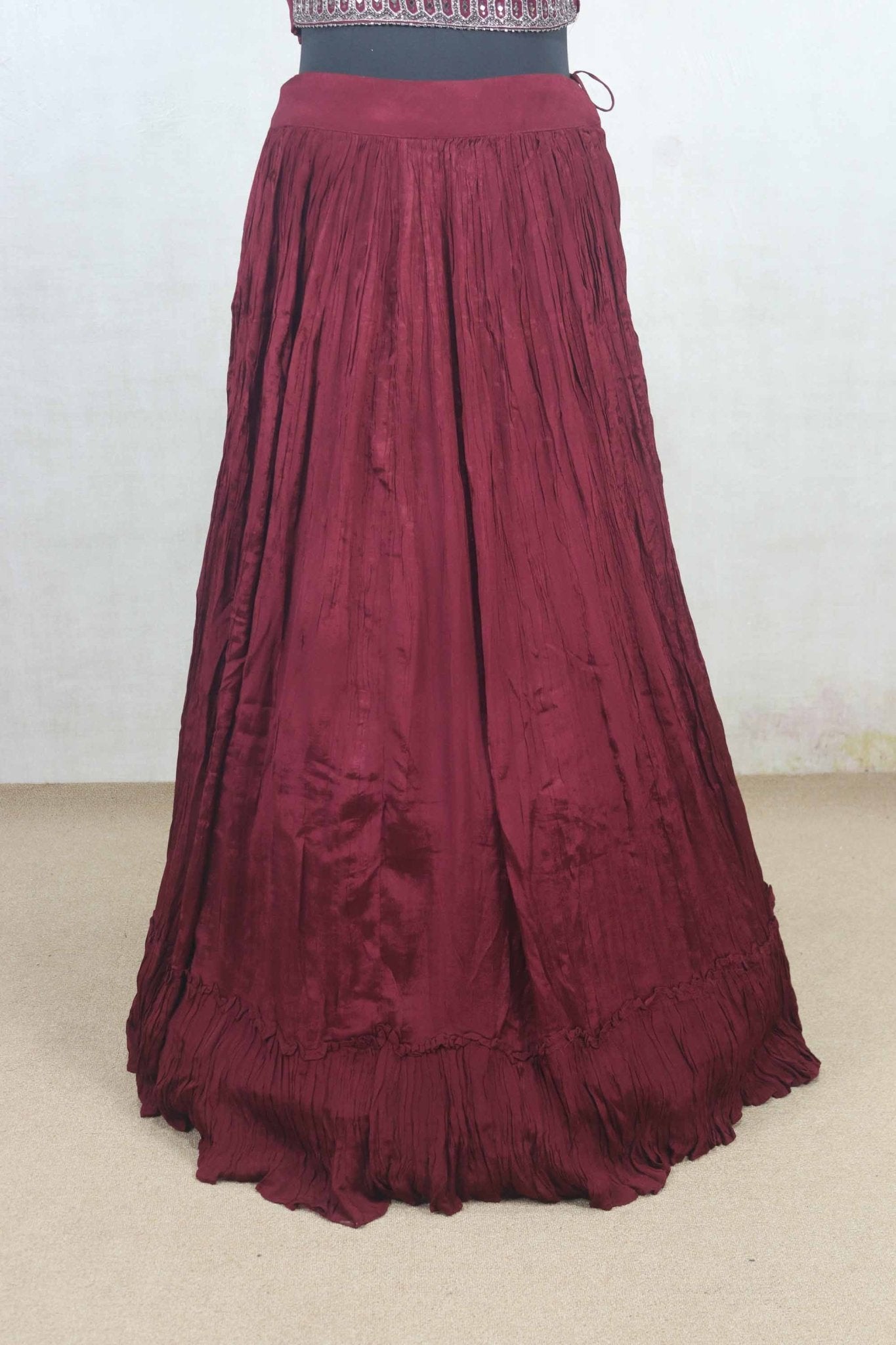 Rich Maroon Designer Embroidered Lehenga Choli Set with Net Dupatta - Mangaldeep NX