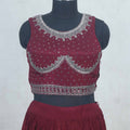 Rich Maroon Designer Embroidered Lehenga Choli Set with Net Dupatta - Mangaldeep NX