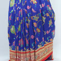 Royal Blue Banarasi Silk Saree Tassels Wedding Festive Wear - Mangaldeep NX