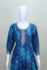 Royal Blue Bandhani Print Embroidered Anarkali Suit with Matching Dupatta - Mangaldeep NX
