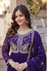 Royal Purple Anarkali Suit with Intricate Golden Embroidery - Mangaldeep NX