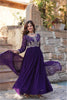 Royal Purple Anarkali Suit with Intricate Golden Embroidery - Mangaldeep NX