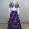 Royal Purple Bandhani Printed Lehenga with Heavy Embroidered Blouse and Dupatta - Mangaldeep NX