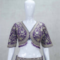 Royal Purple Bandhani Printed Lehenga with Heavy Embroidered Blouse and Dupatta - Mangaldeep NX