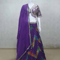 Royal Purple Bandhani Printed Lehenga with Heavy Embroidered Blouse and Dupatta - Mangaldeep NX