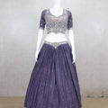 Royal Purple Embroidered Lehenga Choli with Mirror and Thread Work - Mangaldeep NX