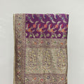 Royal Purple Georgette Saree with Golden Embroidered - Mangaldeep NX