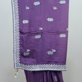 Royal Purple Satin Silk Saree Festive Wedding Wear Saree - Mangaldeep NX