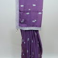 Royal Purple Satin Silk Saree Festive Wedding Wear Saree - Mangaldeep NX