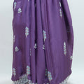 Royal Purple Satin Silk Saree Festive Wedding Wear Saree - Mangaldeep NX