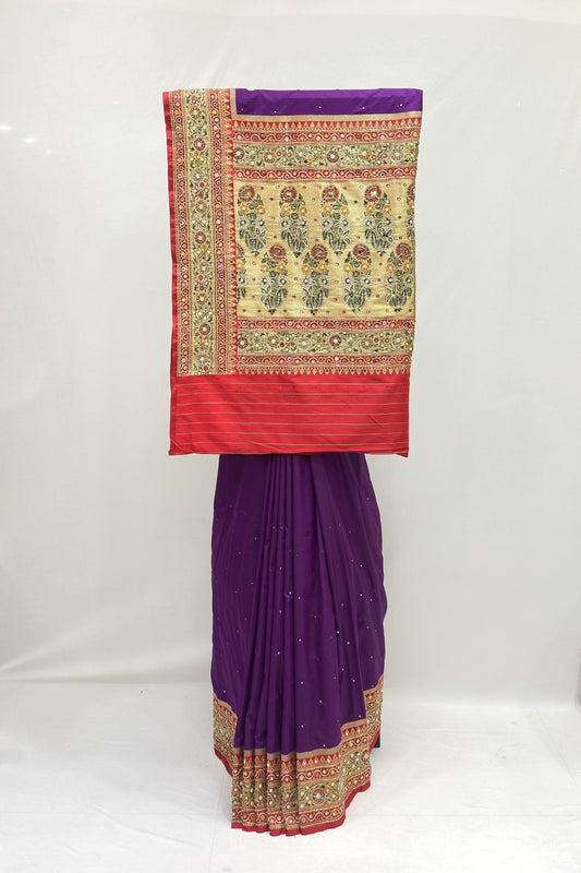 Royal Purple Silk Saree - Mangaldeep NX