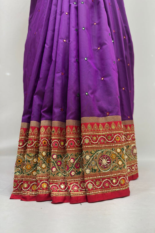 Royal Purple Silk Saree - Mangaldeep NX
