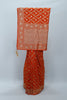 Rust Orange Banarasi Silk Saree Motifs Wedding Festive Wear - Mangaldeep NX